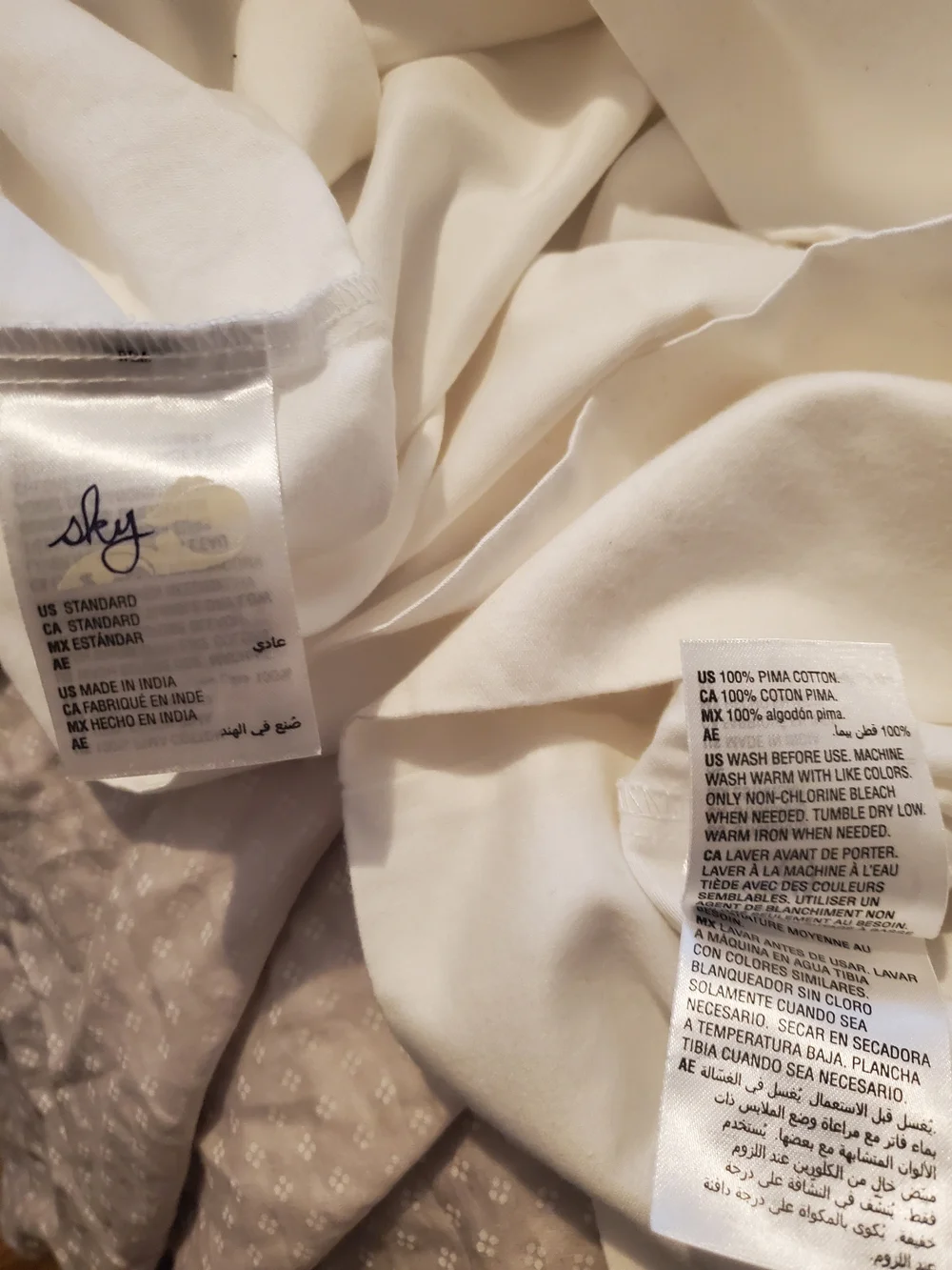Hudson Park Full Size White Cotton Bedding Lot - 4 Mattress Covers, 1 Sheet, 7 P